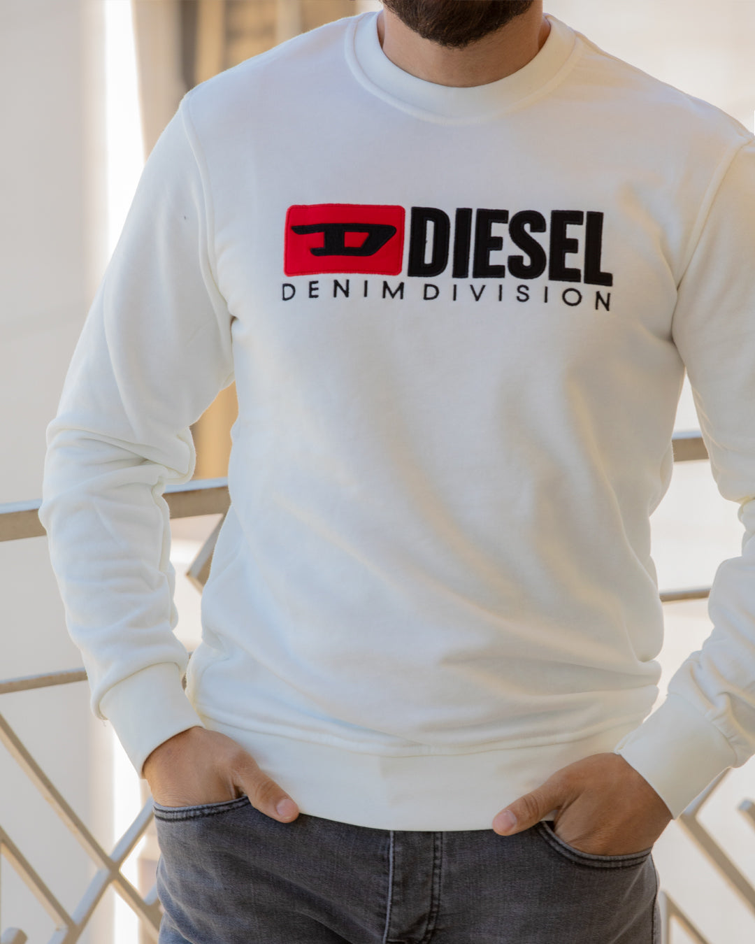Diesel Denim Division Sweatshirt | White