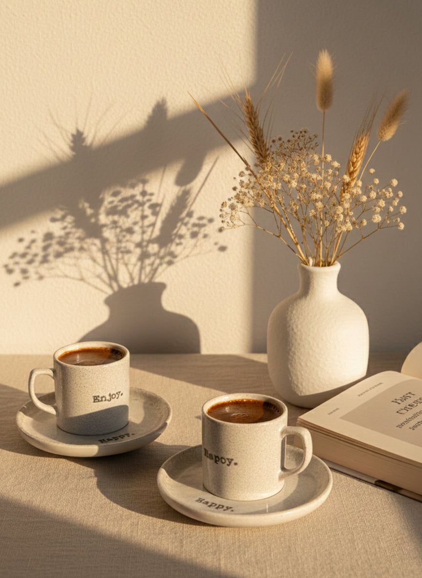 Keramica | "Happy Enjoy" Espresso/Coffee Duo Set