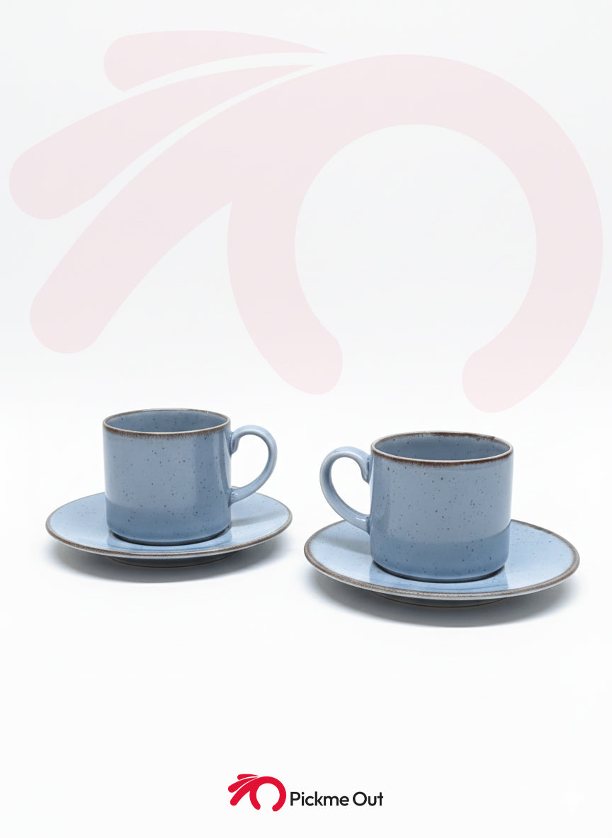 Porline | 2 Artisan Speckled Blue Coffee Cup