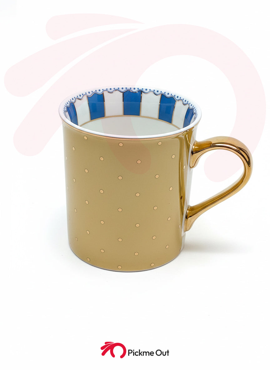 Golden Starlight Mug – Fine Turkish Porcelain