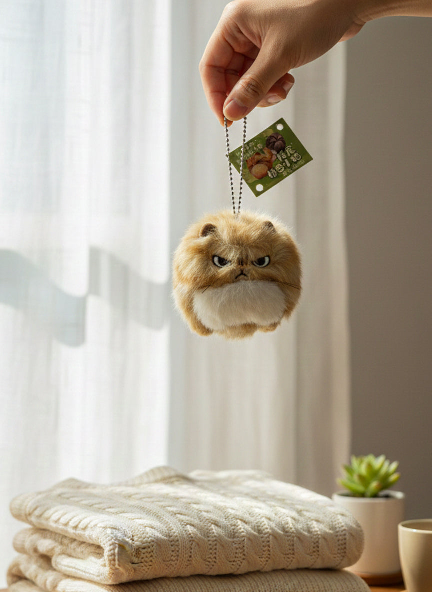 Grumpy Puff Plush Charm