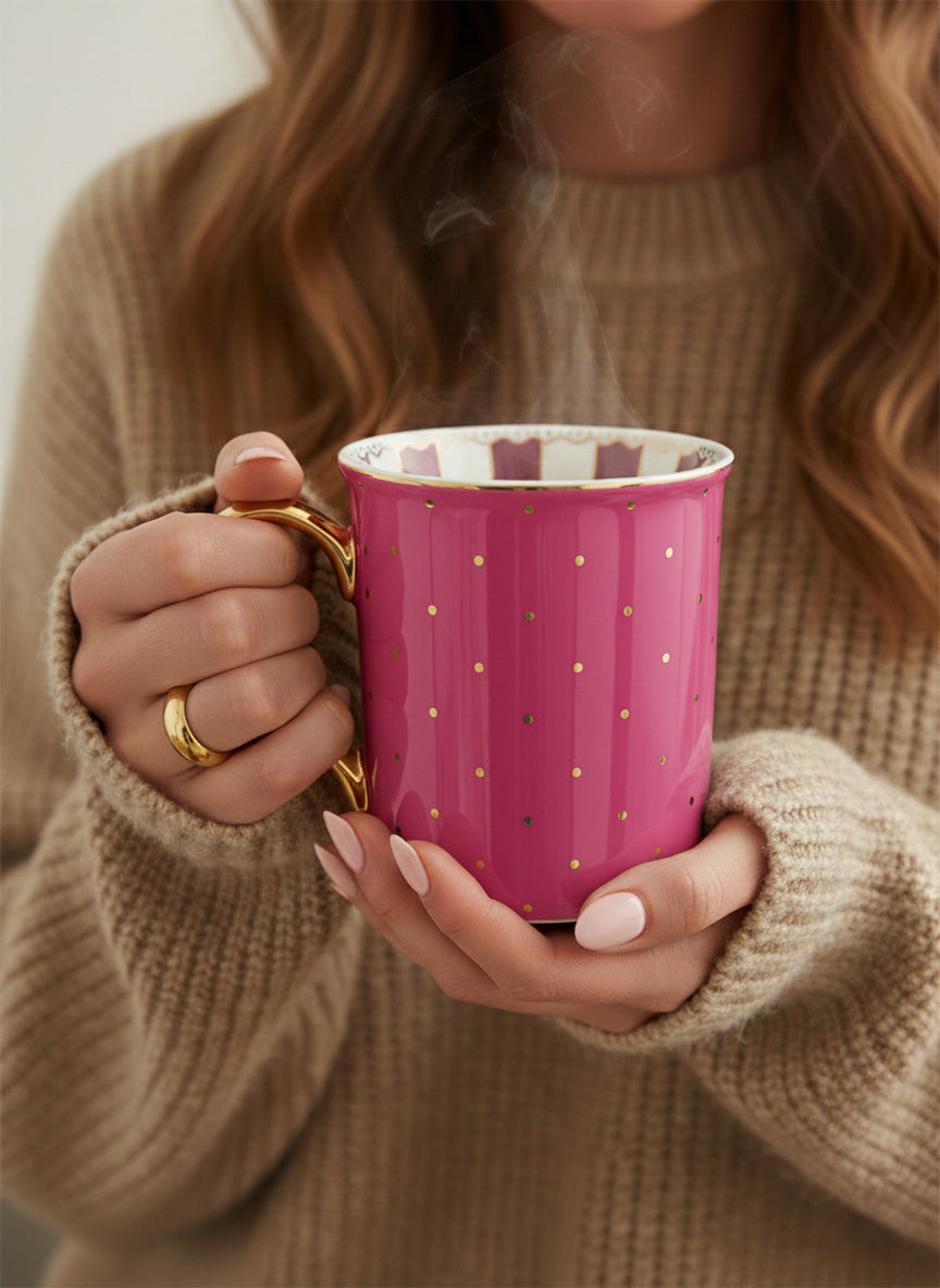 Crazy Pink Starlight Mug – Fine Turkish Porcelain