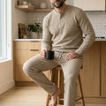 Kipchak | Men’s Waffle Knit Pajama Set – Warm Beige