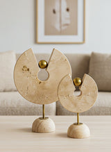 Aurea Balance Travertine Sculpture – Set of 2