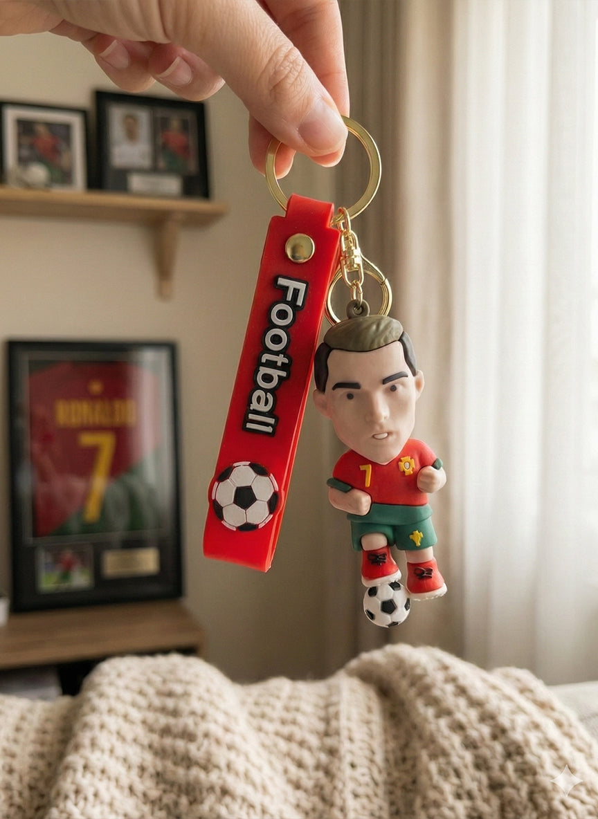 Cristiano Ronaldo Football Player Keychain