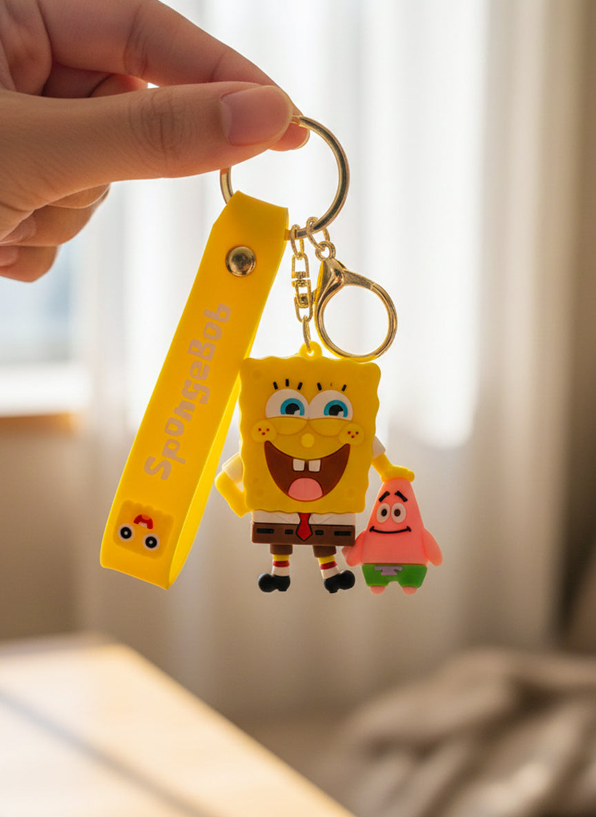 SpongeBob Duo Friends Keychain – Yellow Strap Edition