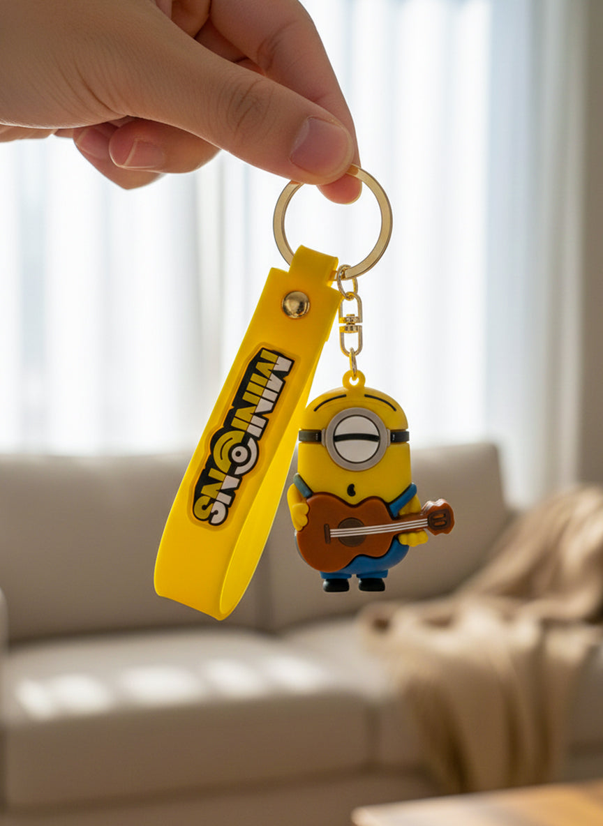 Minions Guitar Figure Wrist Strap Keychain