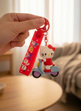 Hello Kitty Scooter Figure Keychain