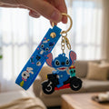 Stitch Motorcycle Figure Keychain