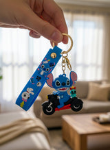 Stitch Motorcycle Figure Keychain