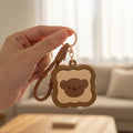 Cute Bear Toast Silicone Keychain
