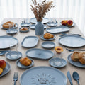 Porline | Glaze Sky Blue 30-Piece Porcelain Breakfast/Serving Set