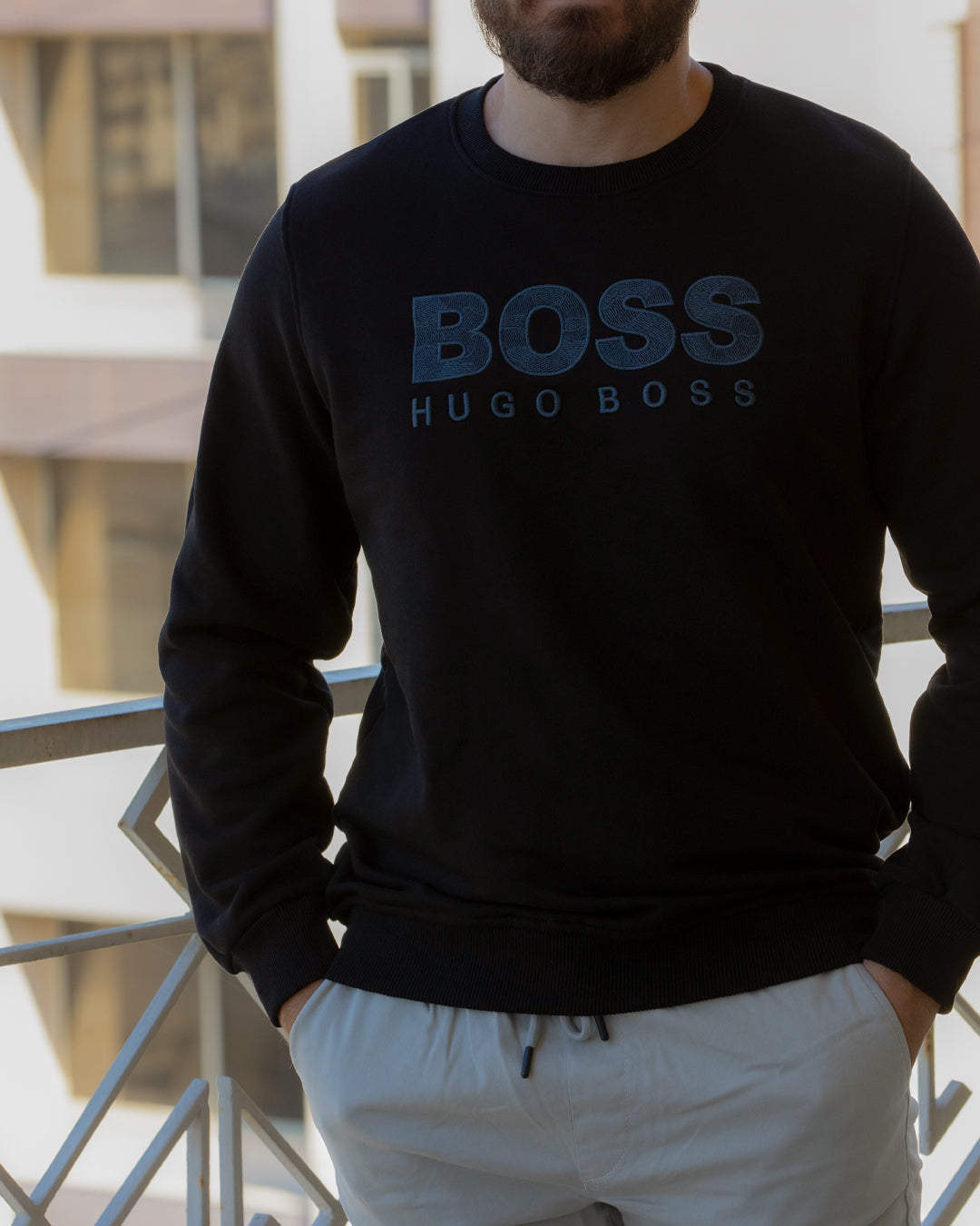 BOSS Cotton-blend with rhinestone logo