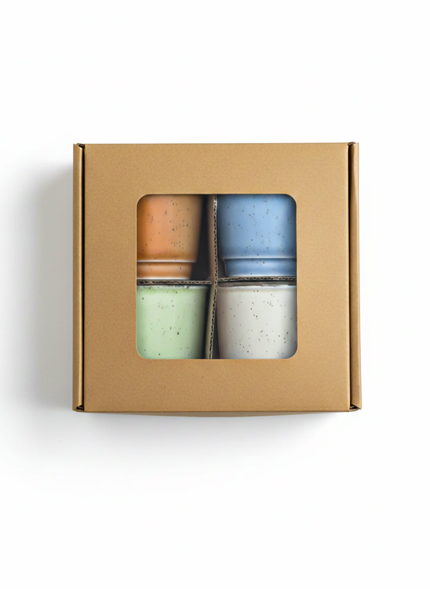 Pasha | 4 Coffee Colored Cups Porcelain