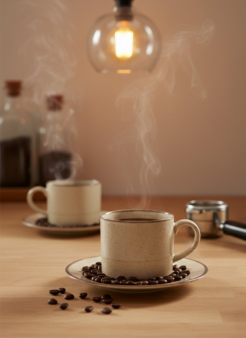 Porline | 2 Artisan Speckled Beige Coffee Cup