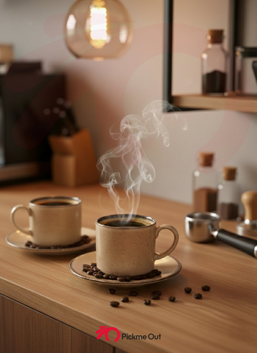 Porline | 2 Artisan Speckled Beige Coffee Cup