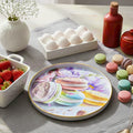 Pastel Macaron & Floral Turkish Melamine Dessert Serving Tray