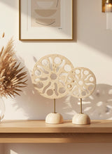 Solara Travertine Sculptural Two Discs