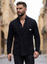 D&G | Double Breasted Buttoned Wool Knit Jacket - Black