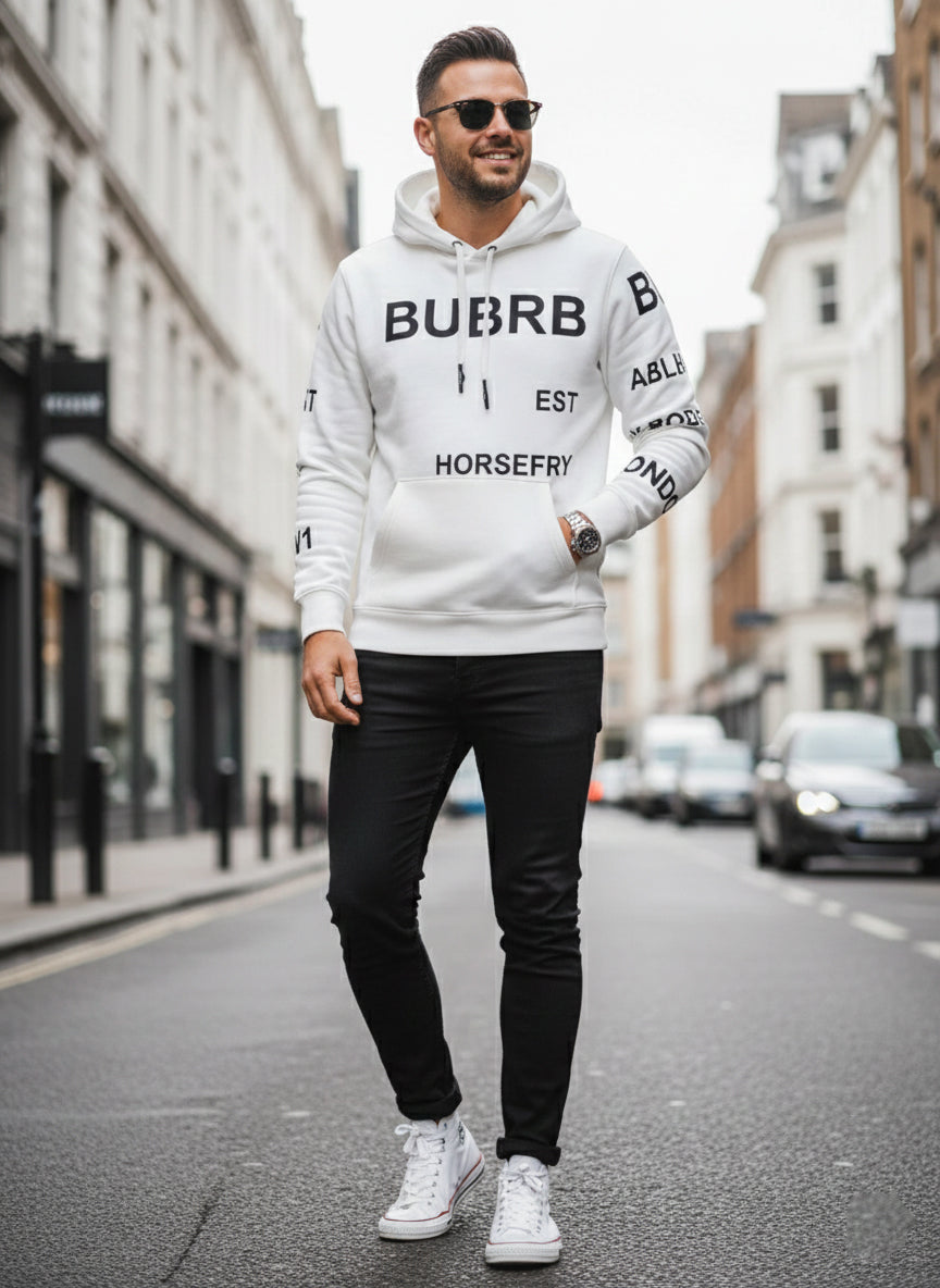 Burberry Horseferry Cotton Hoodie | White