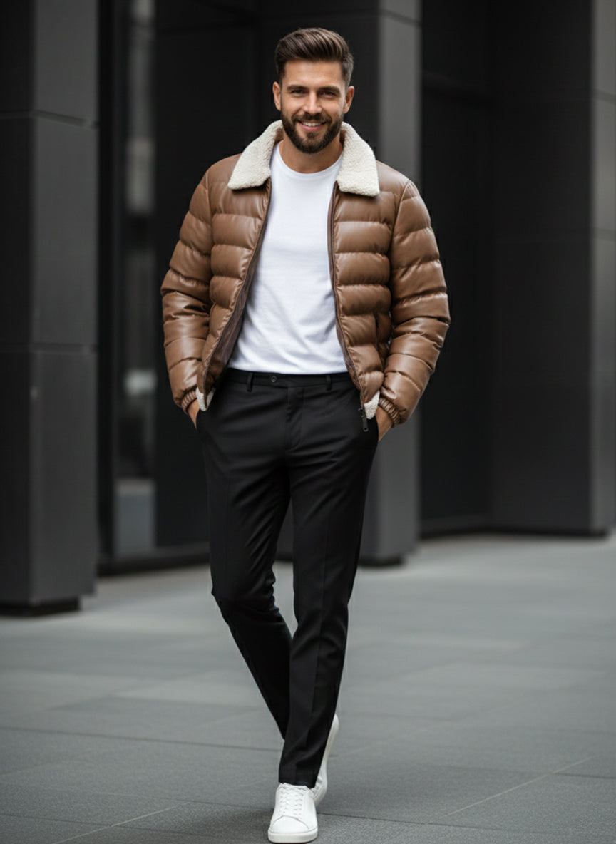 Daniel Hill | Shearling-Collar Puffer Jacket