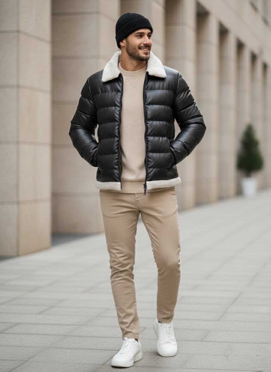 Daniel Hill | Shearling-Collar Puffer Jacket