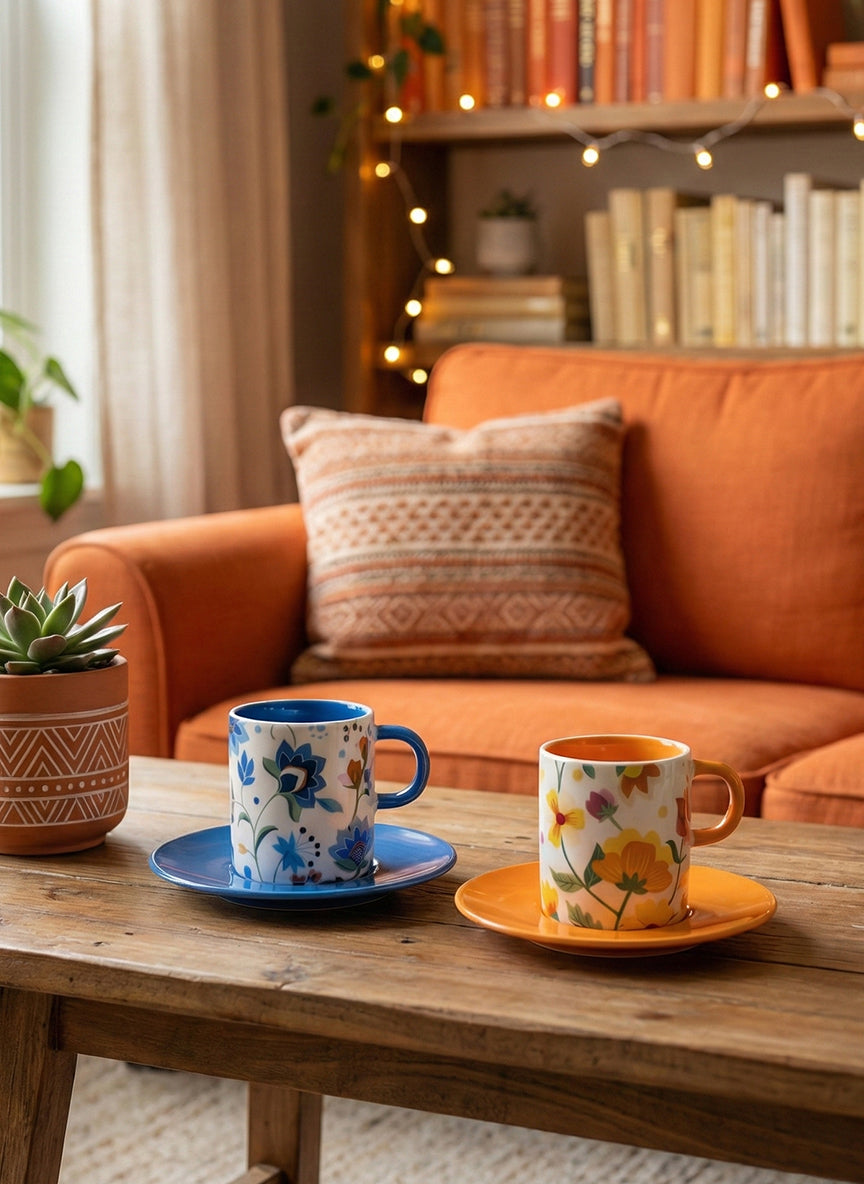 Floral Harvest Duo Espresso/Coffee Duo Set