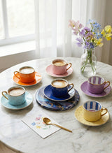 The Royal Polka Dot Collection: 6 Fine Porcelain Turkish Coffee Cups