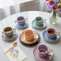 Ottoman Bloom: 6 Fine Porcelain Turkish Coffee Cups