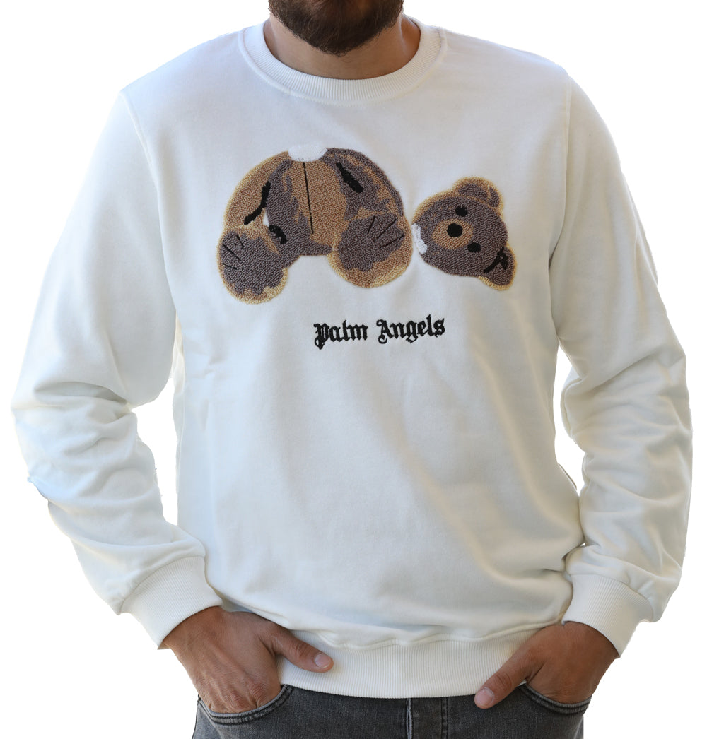 Palm Angels Kill The Bear Crewneck Sweatshirt White
