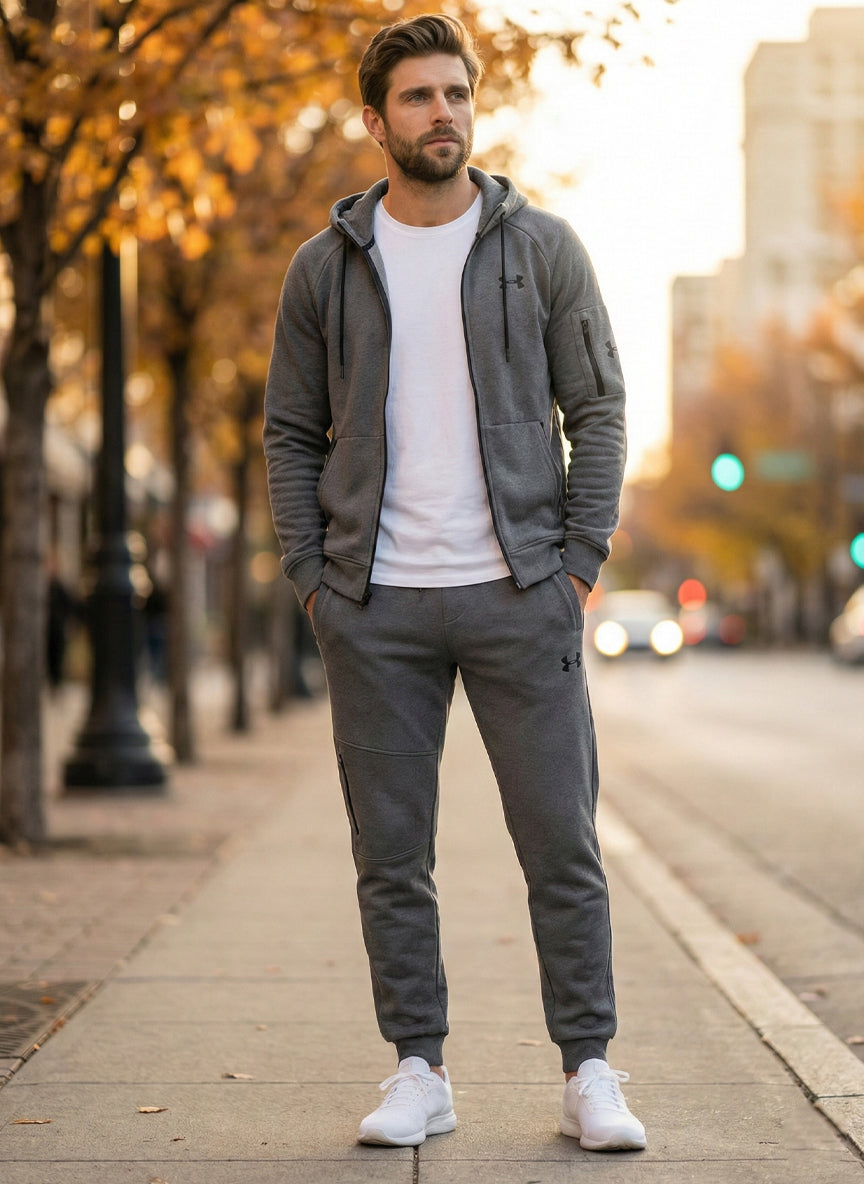 Under Armour Men’s Tech Fleece Tracksuit – Charcoal Grey